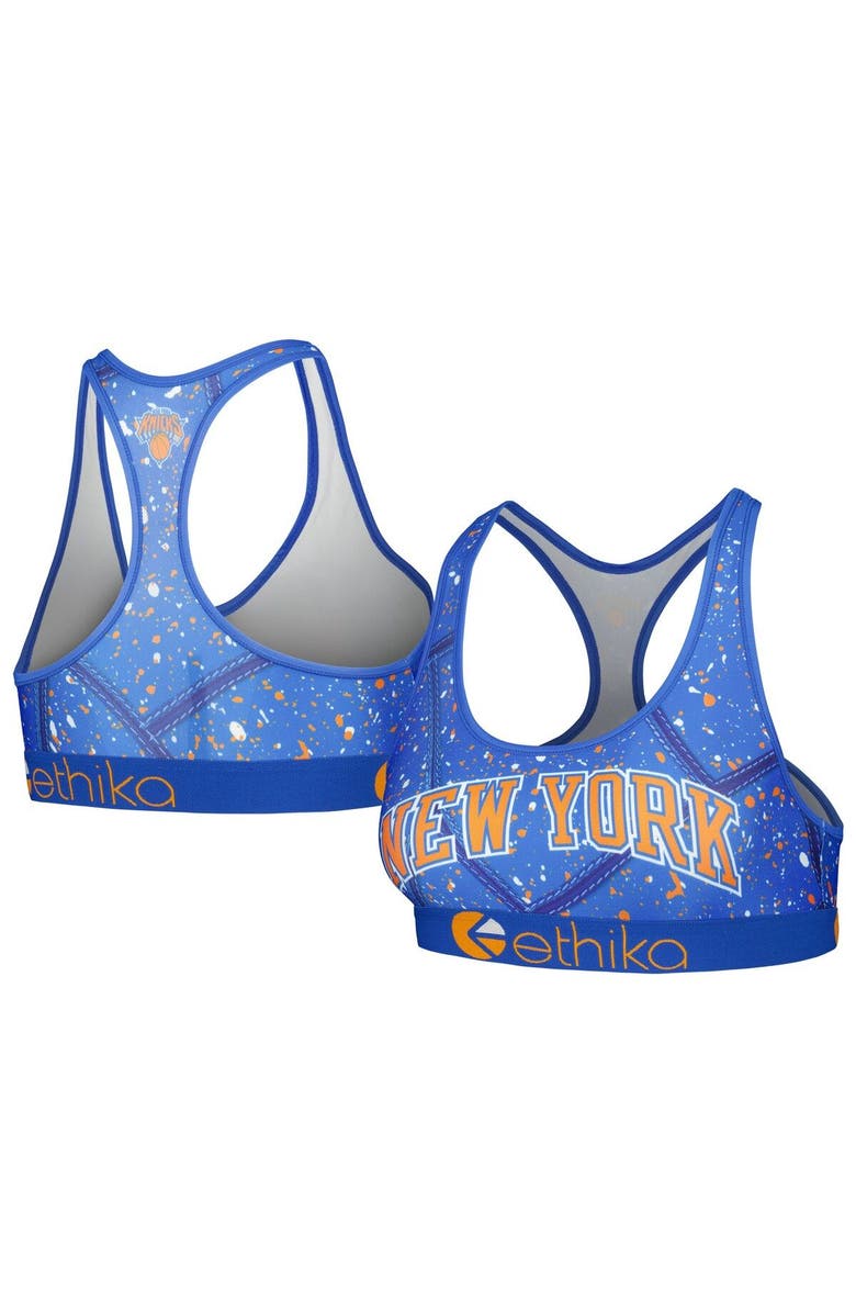 Ethika Women's Ethika Blue New York Knicks Racerback Sports Bra, Main, color, 