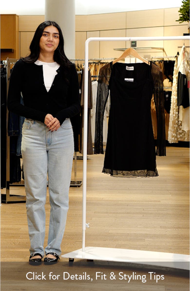 Bilbao Long Sleeve Mesh Minidress, sales video thumbnail