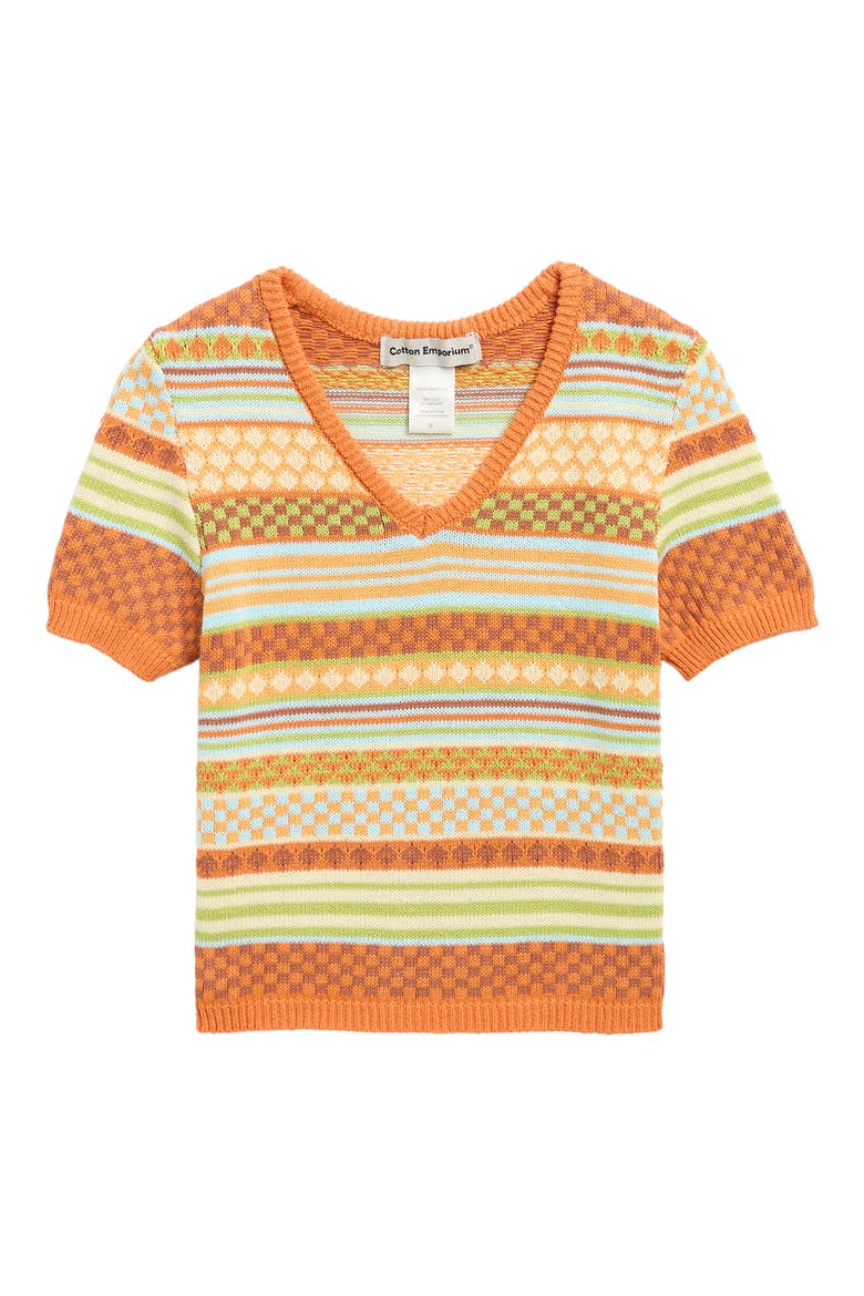 Kids' Striped Cotton Sweater, Main, color, YELLOW