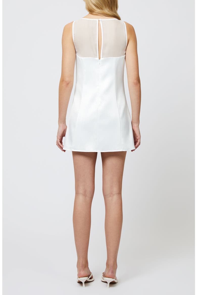 Carey Sleeveless Satin Minidress, Alternate, color, SUMMER WHITE