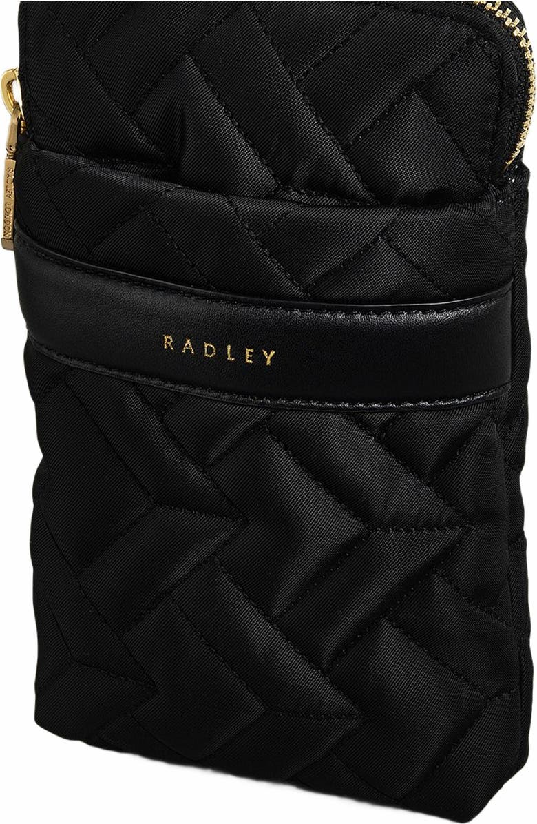 Radley Holland Park - Quilt Medium Zip Around Phone Crossbody Bag, Alternate, color, Black