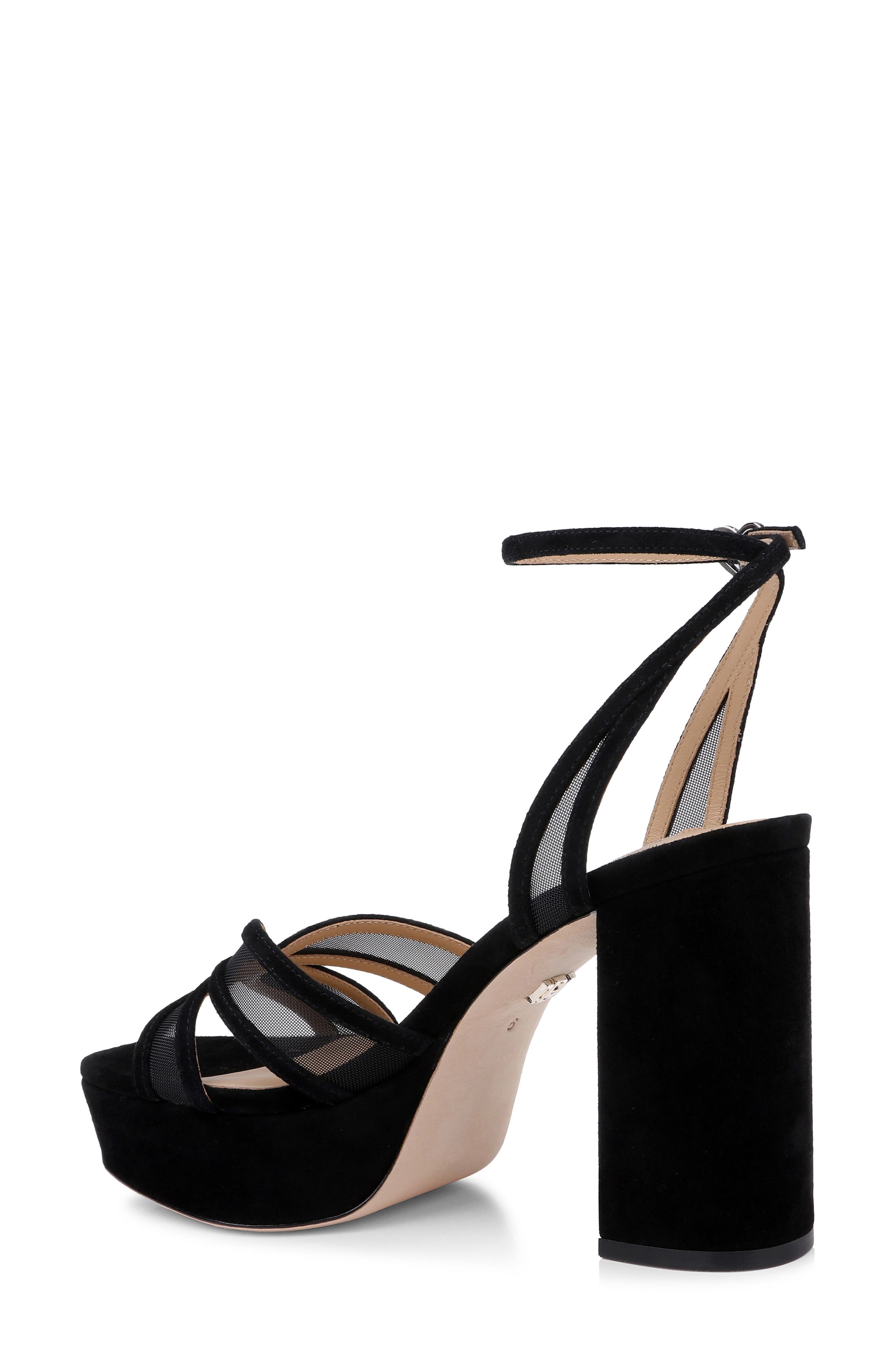Badgley Mischka Collection Yohana Platform Ankle Strap Sandal, Alternate, color, Black Suede