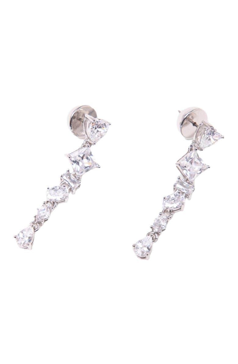 maje Rhinestone heart earrings, Alternate, color, Cristal