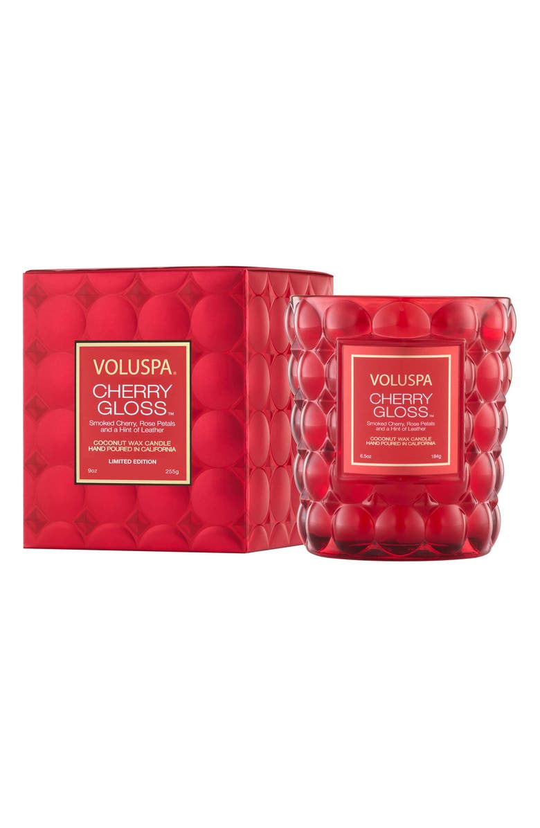 Voluspa Cherry Gloss Boxed Classic Candle, Main, color, Cherry Gloss