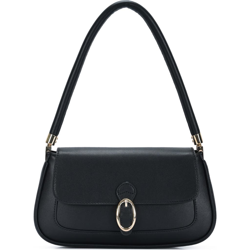 Rachel Zoe Buckle Flap Shoulder Bag In Black