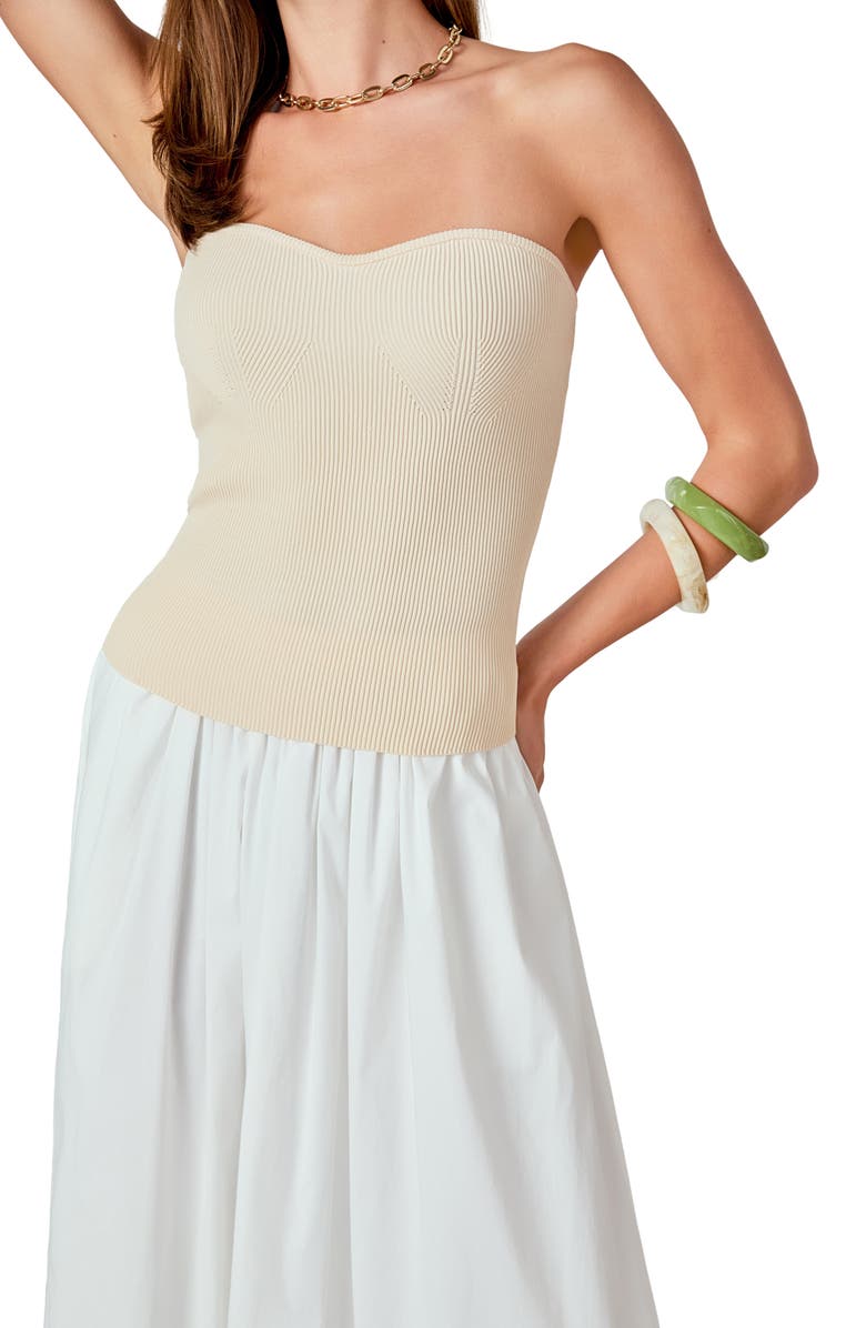 Endless Rose Strapless Rib Top, Alternate, color, Beige