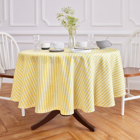 Linen Round Tablecloth - Amalfi Stripe