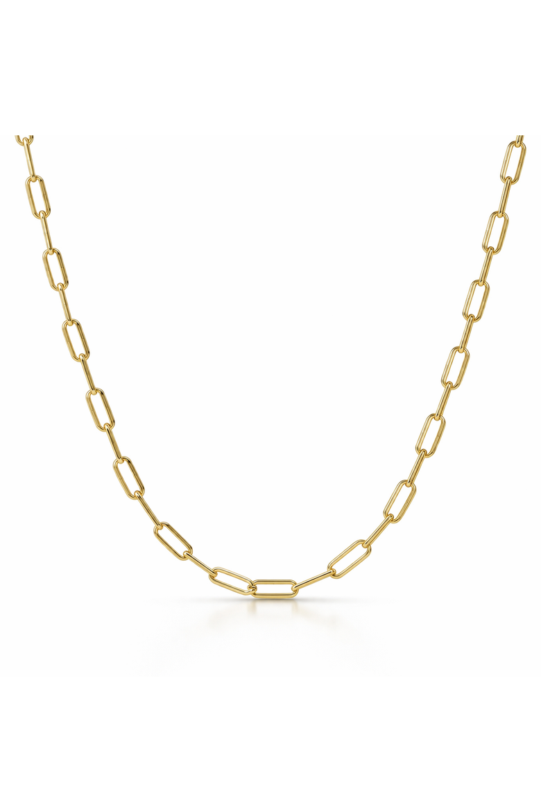 Gold-Plated 2.5MM Thin Paperclip Necklace, Main, color, Gold
