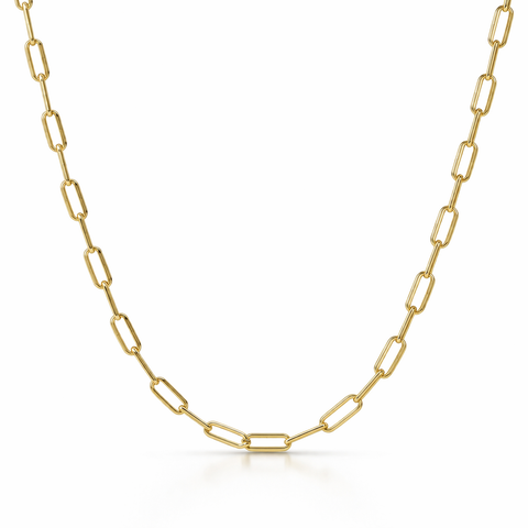 Gold-Plated 2.5MM Thin Paperclip Necklace