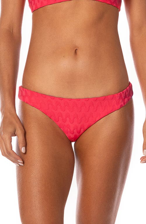 Maaji Apple Red Iconic Reversible Bikini Bottoms In Pink