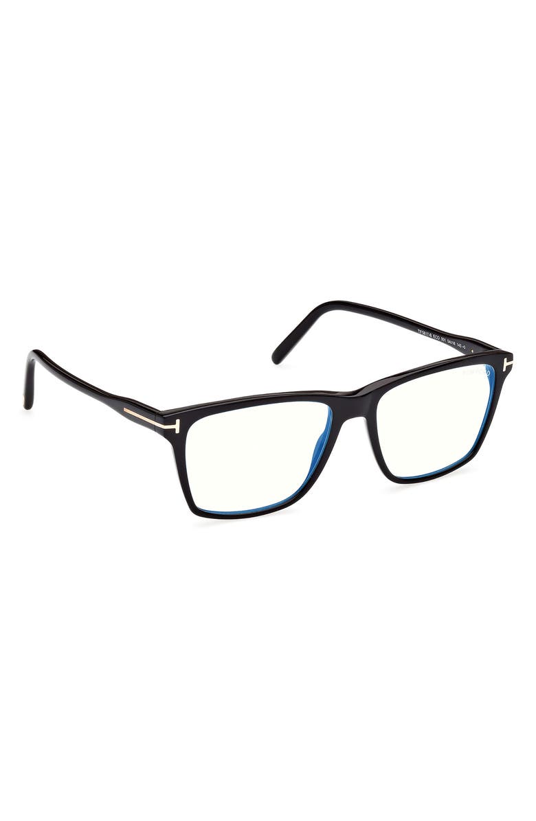 TOM FORD 56mm Square Blue Light Blocking Glasses, Alternate, color,