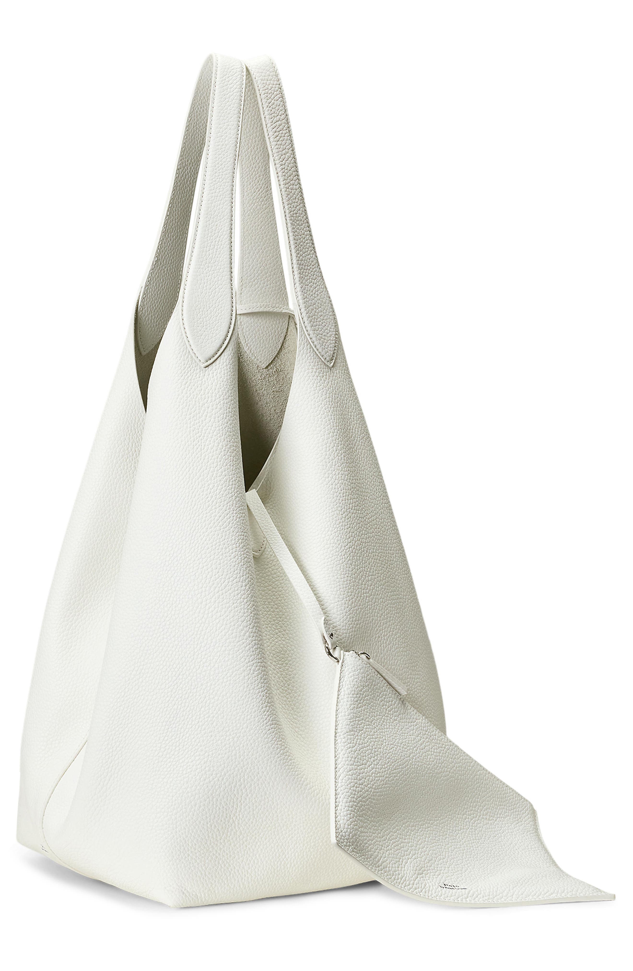 Polo Ralph Lauren Large Polo Play Leather Tote, Alternate, color, Paper