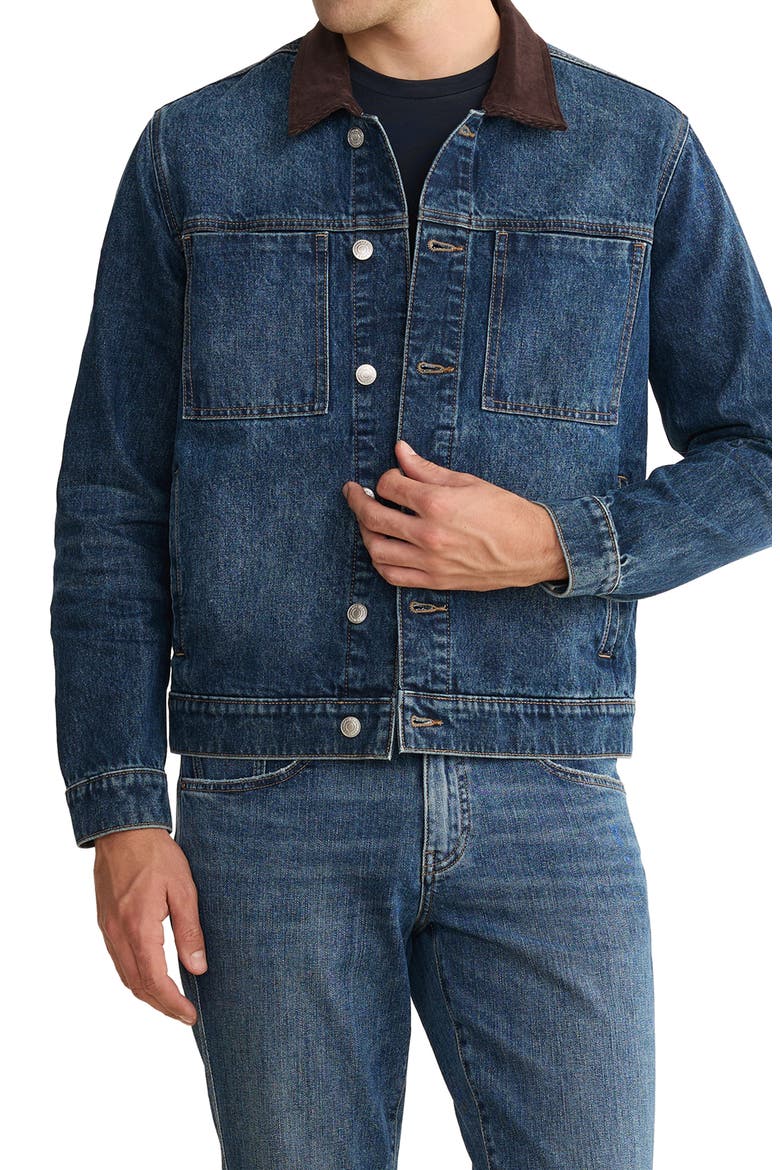 SEA Denim Jacket with Corduroy Collar, Main, color, HAWTHORNE