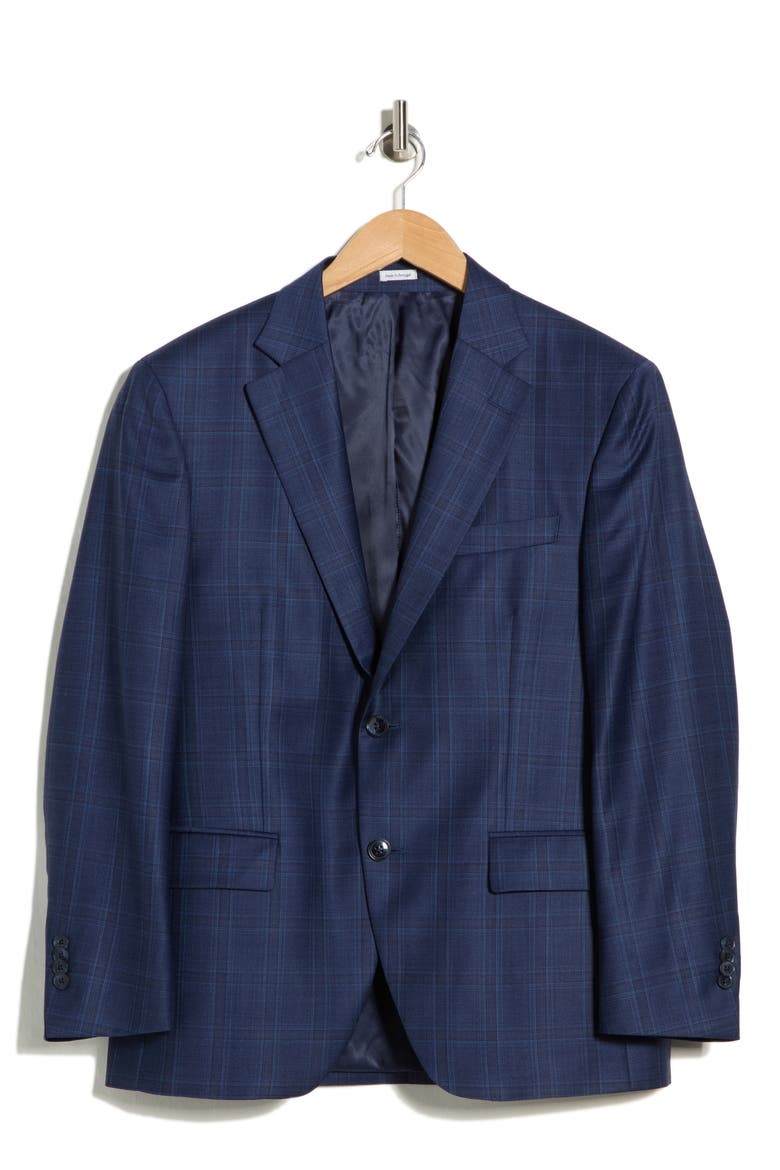 Flynn Classic Fit Plaid Wool Sport Coat, Alternate, color, BLUE