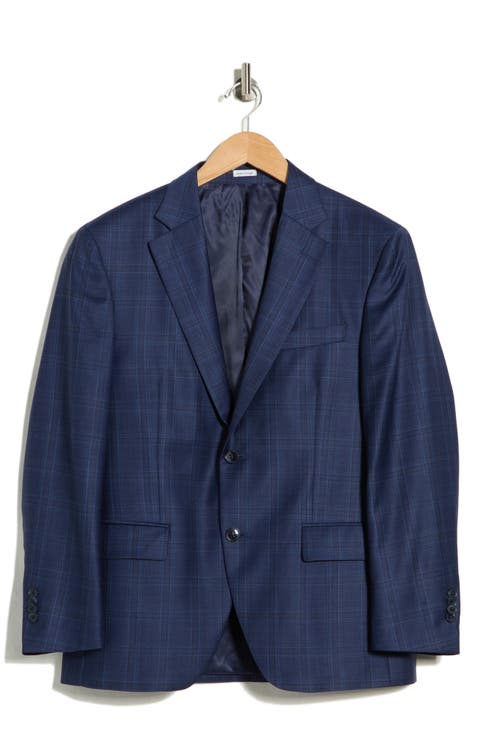 Flynn Classic Fit Plaid Wool Sport Coat (Regular, Short & Long)