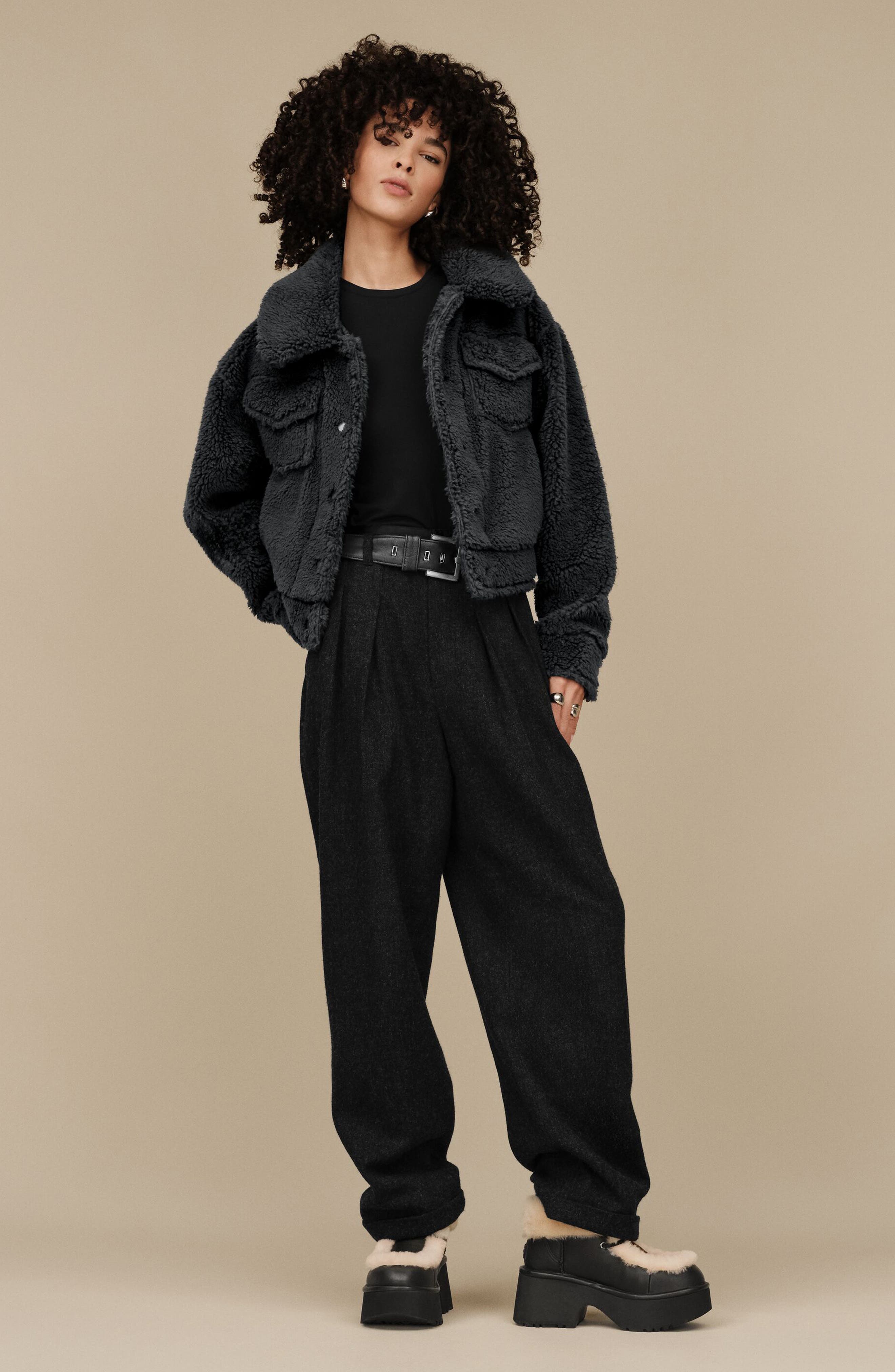 UGG<sup>®</sup> Esmee Genuine Shearling Detail Lace-Up Boot, Alternate, color, 