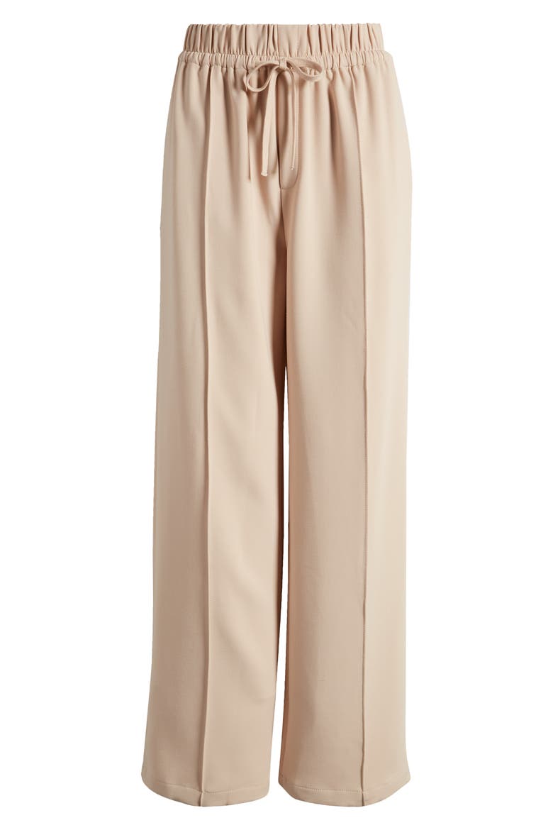 Wide Leg Drawstring Waist Pants, Main, color, TAN DOESKIN