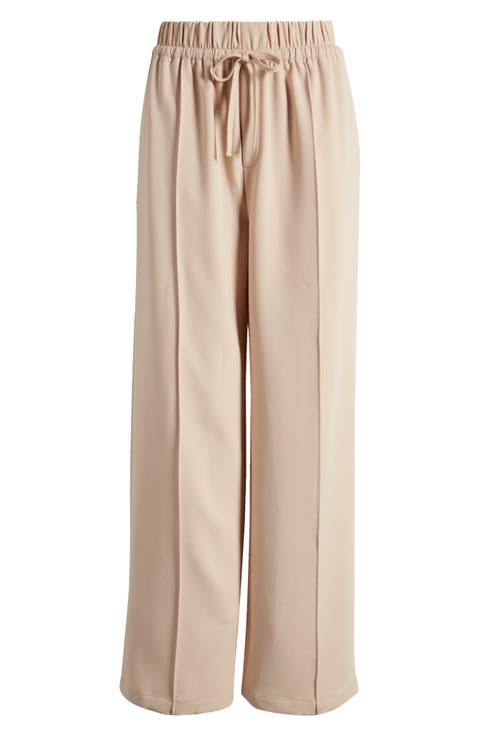 Wide Leg Drawstring Waist Pants