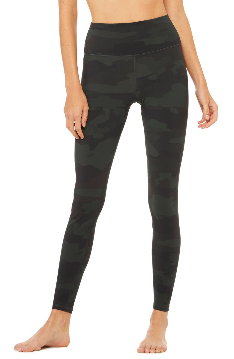 Alo Vapor High Waist Leggings, Main, color, Hunter Camouflage