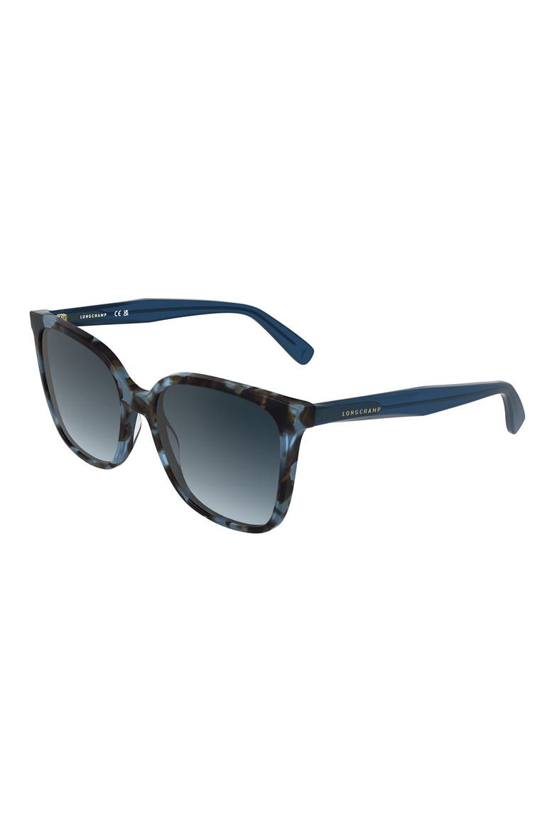 Le Pliage 55mm Gradient Modified Rectangular Sunglasses, Alternate, color, AZURE HAVANA