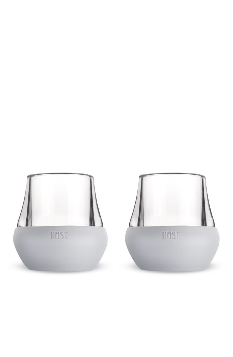 HOST Glass FREEZE Tasting Cooling Cup Set of 2, Alternate, color, Gray