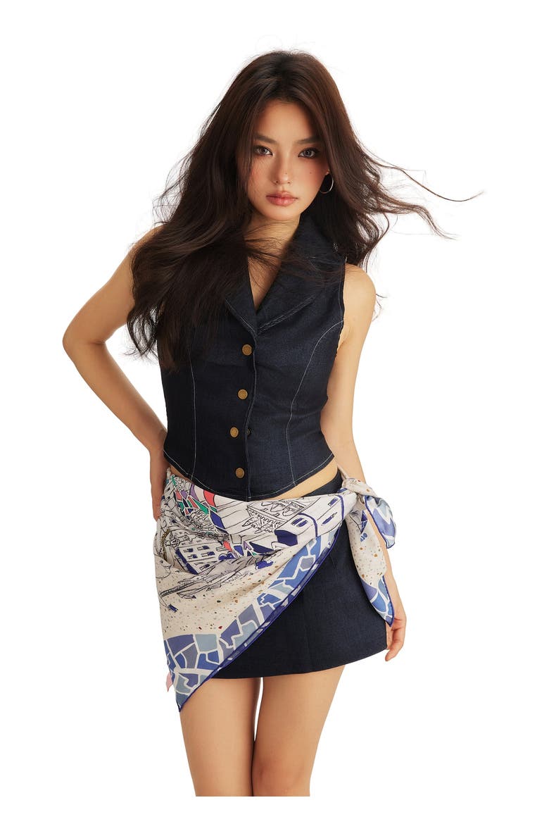 Barcelona Large Silk Square Scarf 35, Alternate, color, Mediterranean Blue
