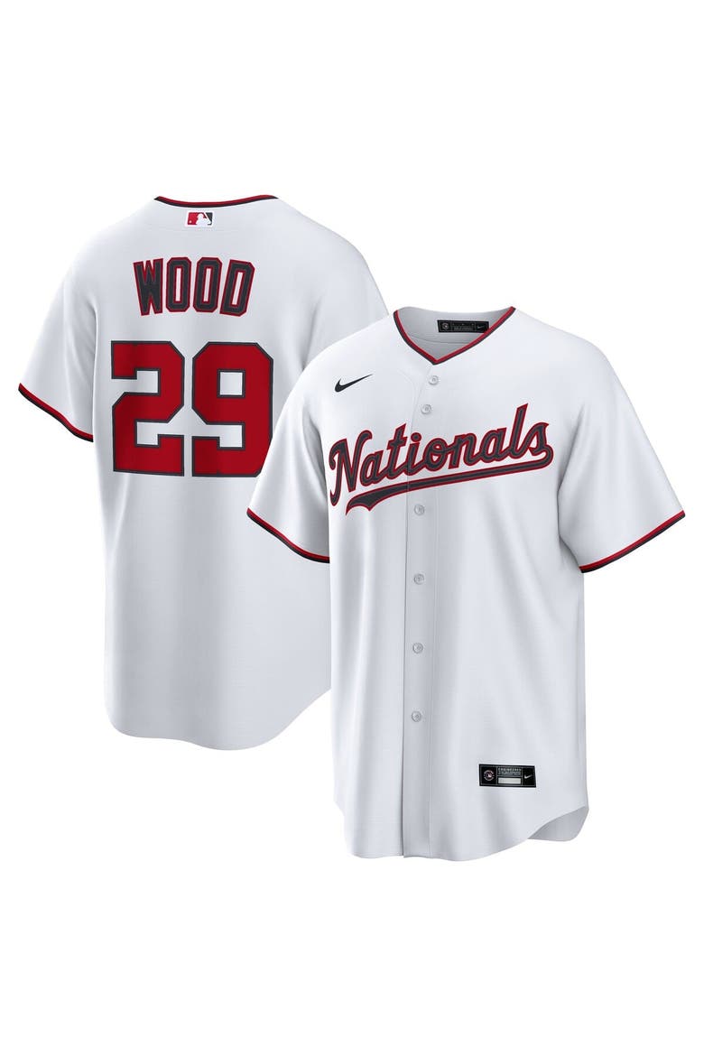 Men's Nike James Wood White Washington Nationals Home Replica 2.0 Player Jersey, Alternate, color, White