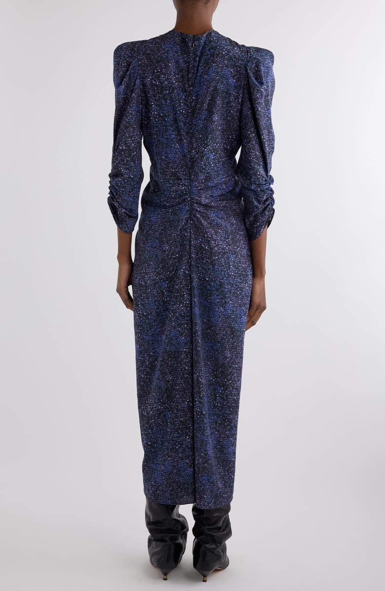Isabel Marant Albini Stretch Silk Midi Dress, Alternate, color, Midnight