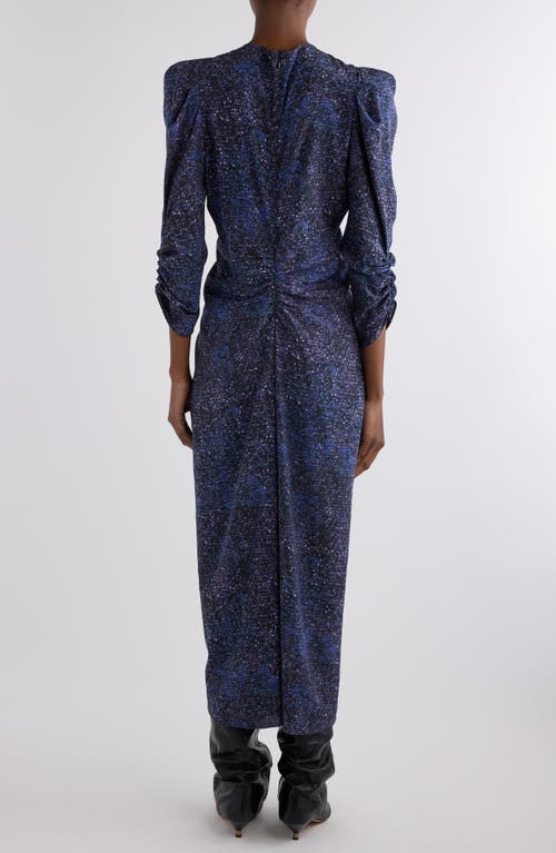 Isabel Marant Albini Stretch Silk Midi Dress In Blue
