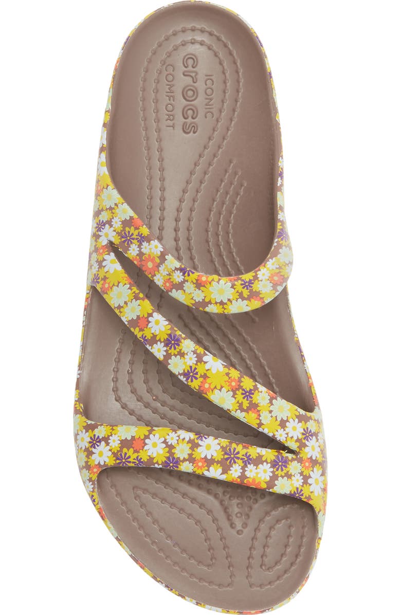 CROCS Kadee II Retro Floral Slide Sandal, Alternate, color, Truffle