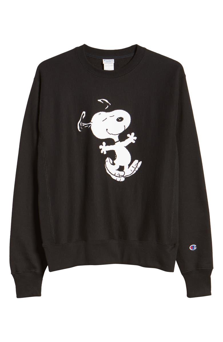 Champion x Peanuts<sup>®</sup> Dancing Snoopy Graphic Sweatshirt, Main, color,