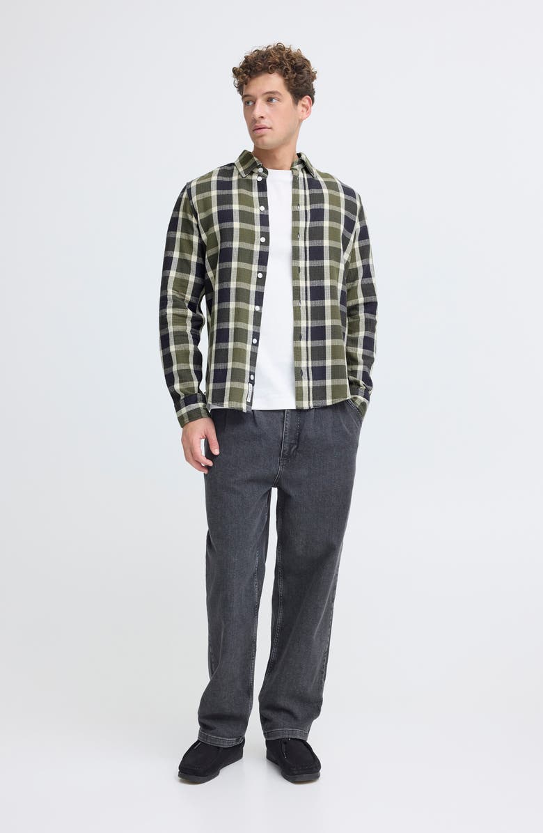 CASUAL FRIDAY Check Regular Fit Cotton Button-Up Shirt, Alternate, color, Beetle