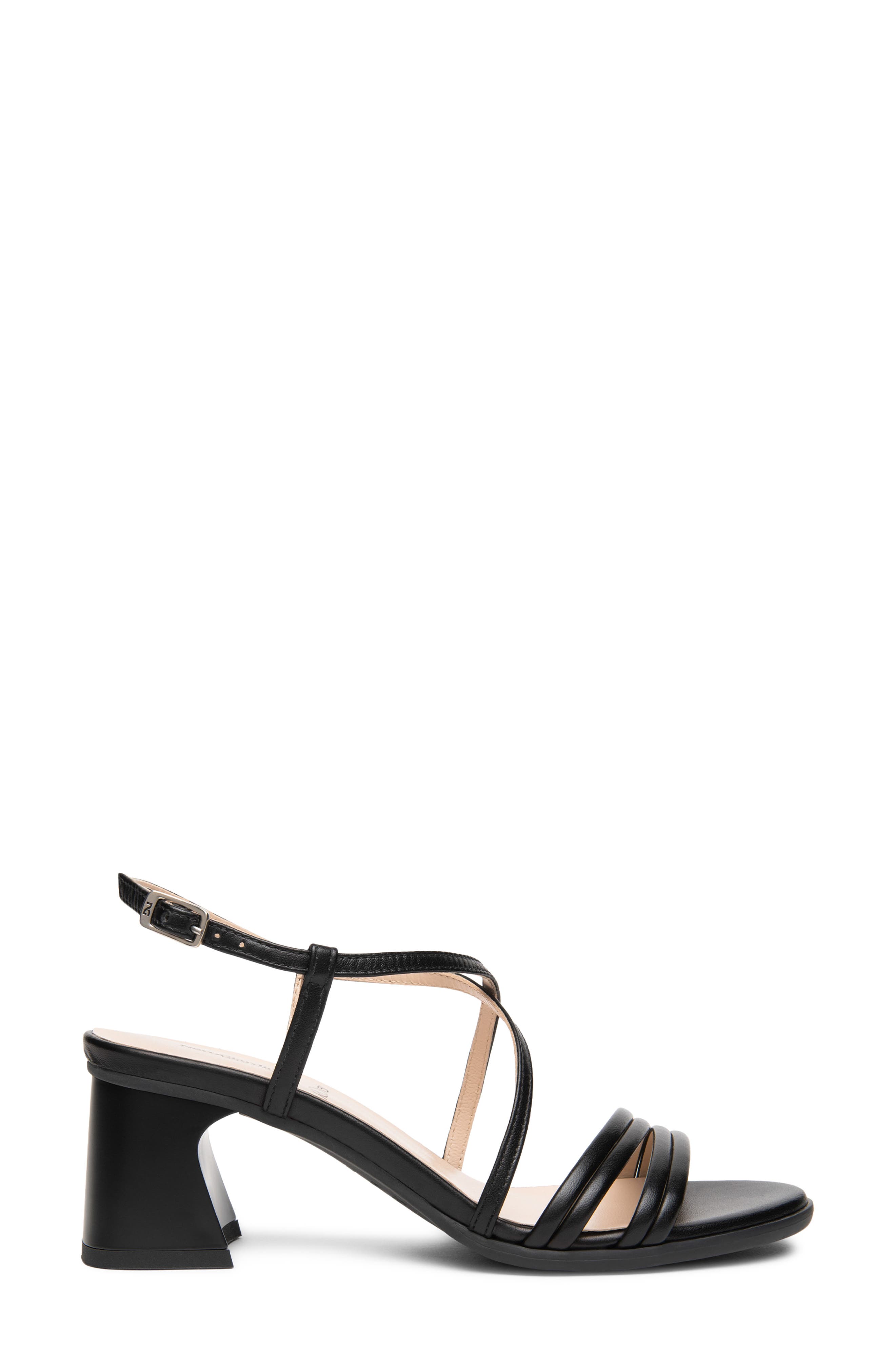 NeroGiardini Strappy Flared Heel Sandal, Alternate, color, Black