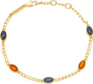 Estella Bartlett Lapiz Lazuli & Red Agate Chain Bracelet