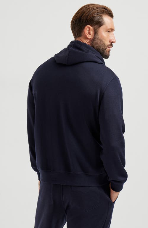 Brunello Cucinelli Men Cashmere And Silk French Terry Sweatshirt In Blue