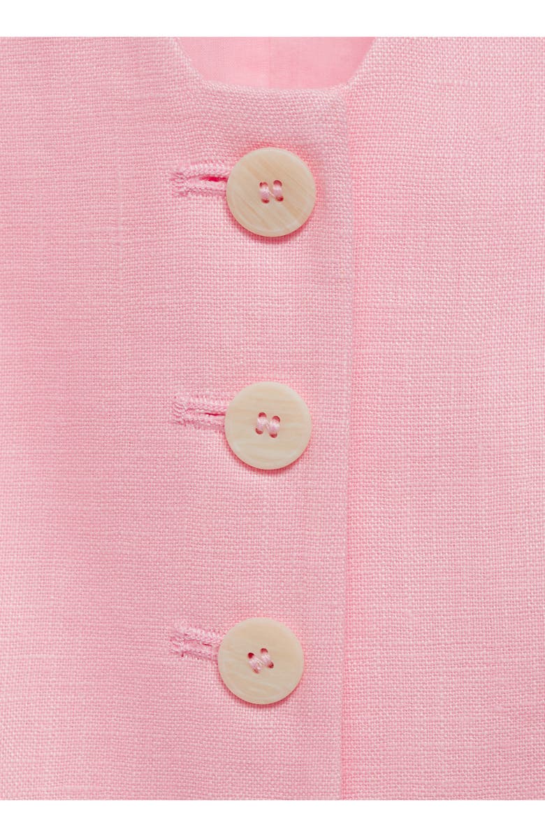 MANGO Boreli Linen Vest, Alternate, color, Light/ Pastel Pink