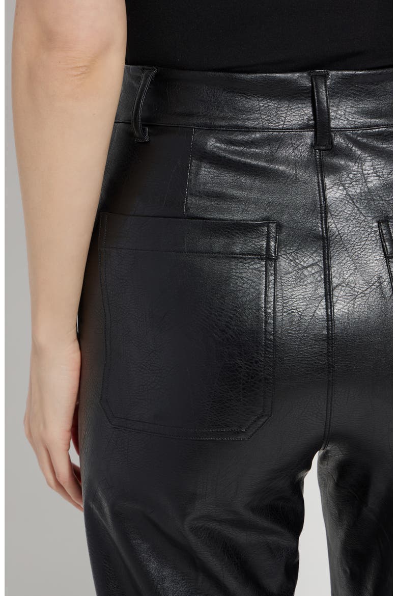 High Waist Faux Leather Wide Leg Pants, Alternate, color, KOHL BLACK