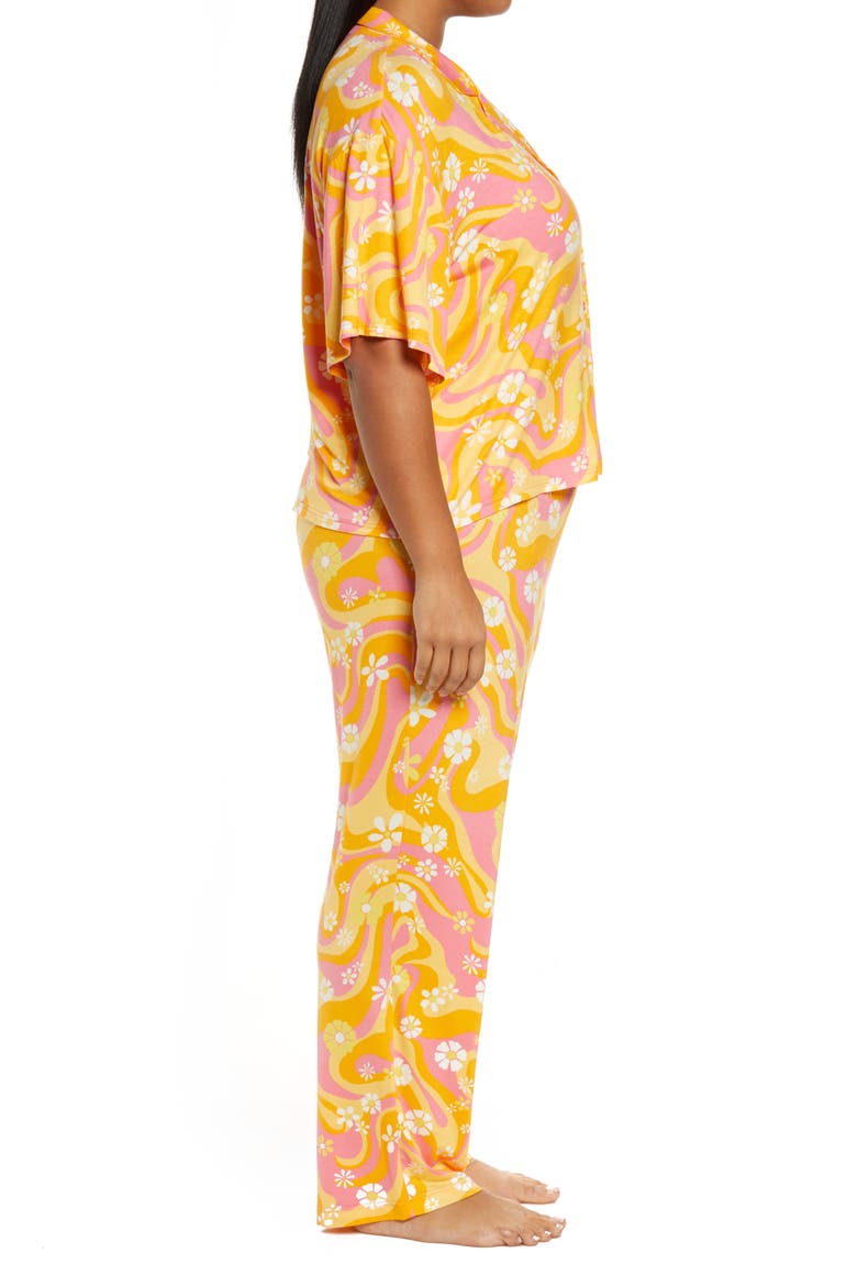 Sleepy Head Pajamas, Alternate, color, PINK BUBBLEGUM GROOVY FLORAL