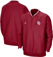 Jordan Brand Men's Jordan Brand Crimson Oklahoma Sooners 2021 Coach Half-Zip Jacket