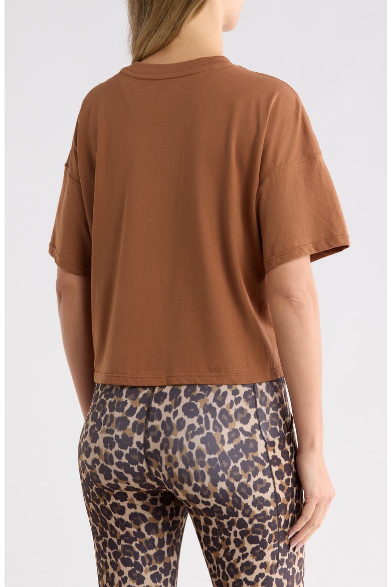 Tonal Logo Patch Short Sleeve T-Shirt, Alternate, color, CARAMEL