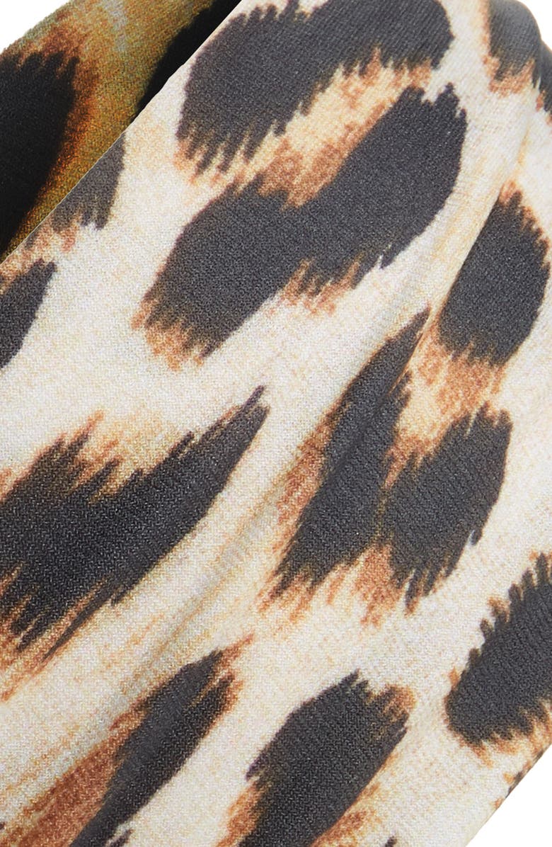 L. Erickson Leopard Print Head Wrap, Alternate, color,