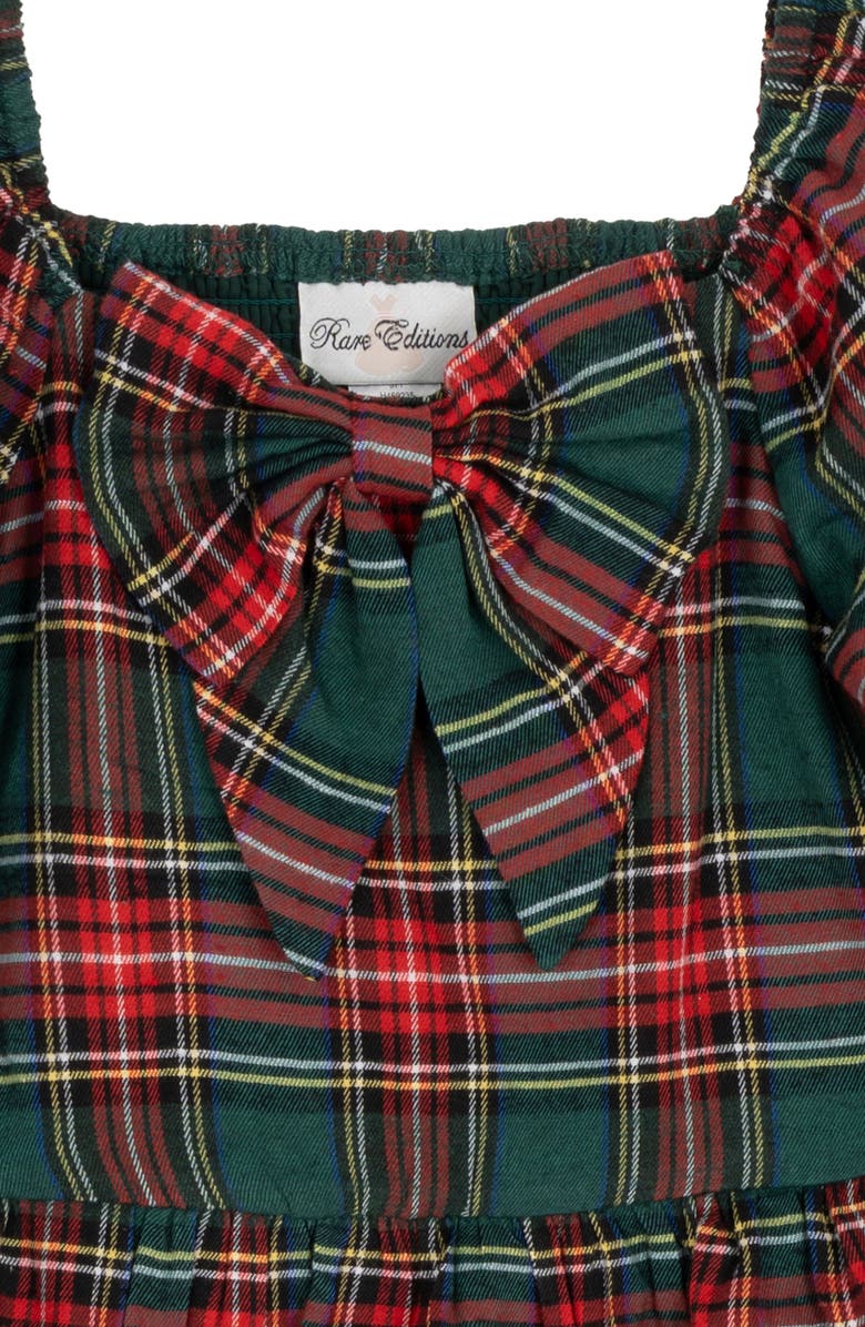 Rare Editions Kids' Plaid Tiered Dress, Alternate, color, Hunter