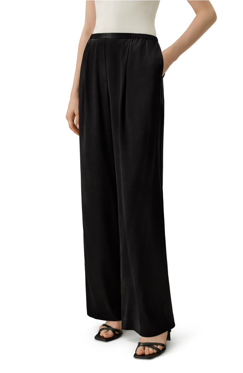 Lilysilk Women's Double Faced Silk Charmeuse Pants, Main, color, Black