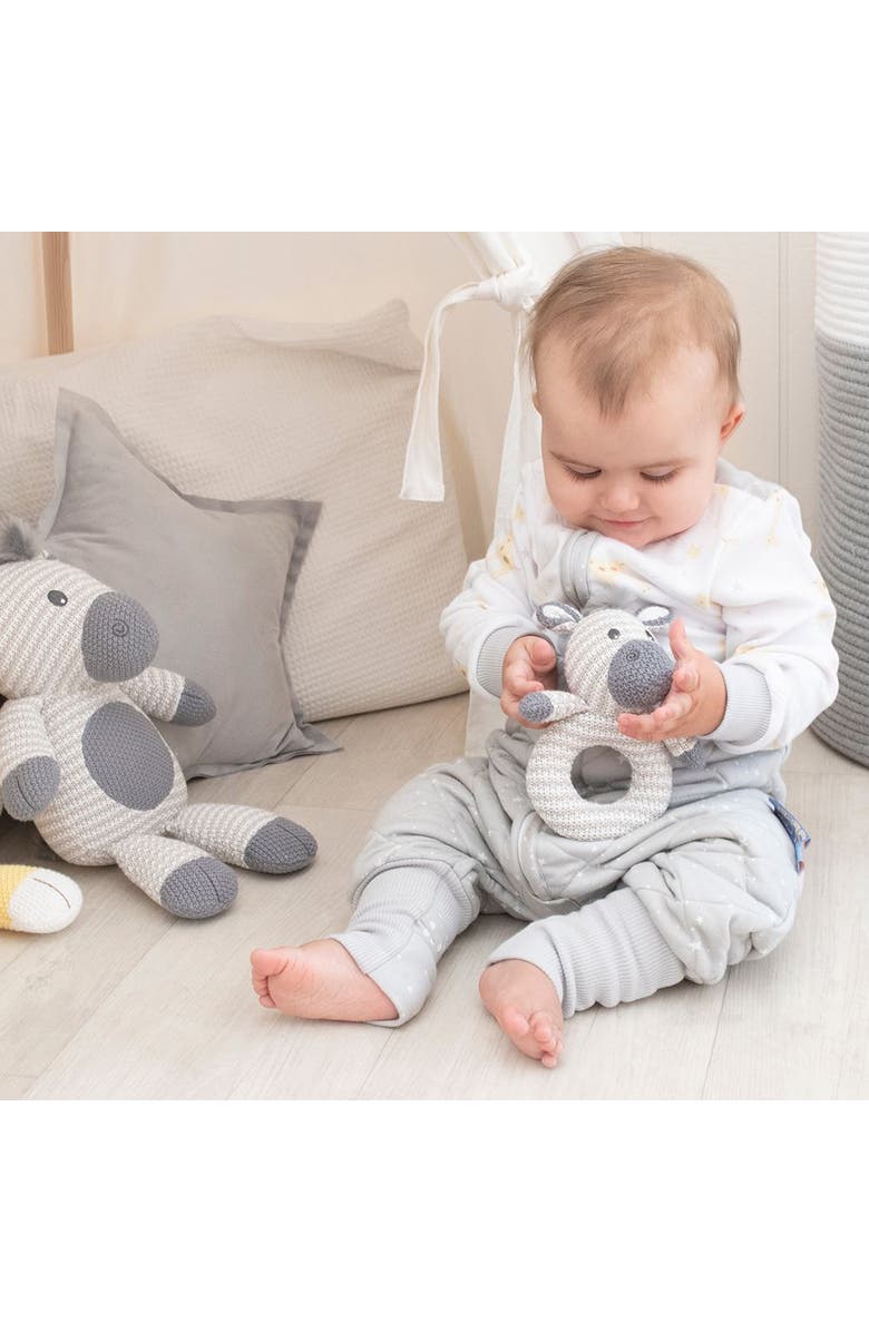 Living Textiles Whimsical Knit Rattle - Zac Zebra, Alternate, color, White