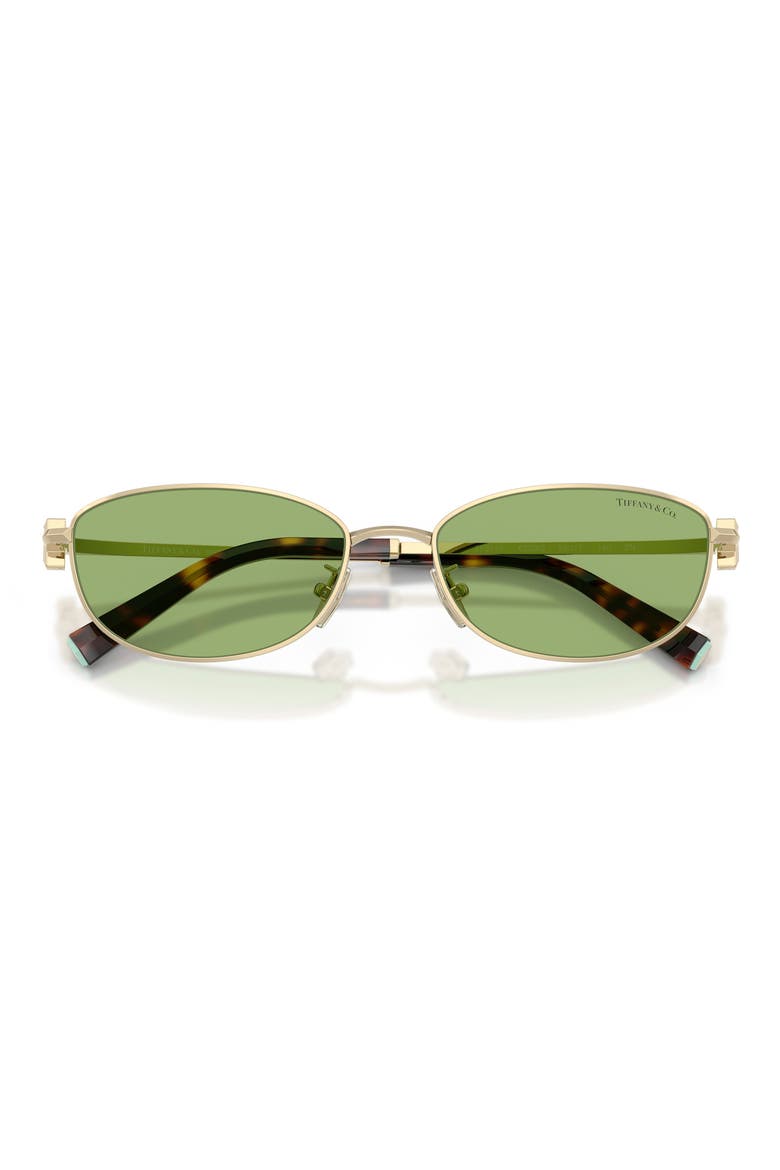 56mm Oval Sunglasses, Alternate, color, PALE GOLD / GREEN