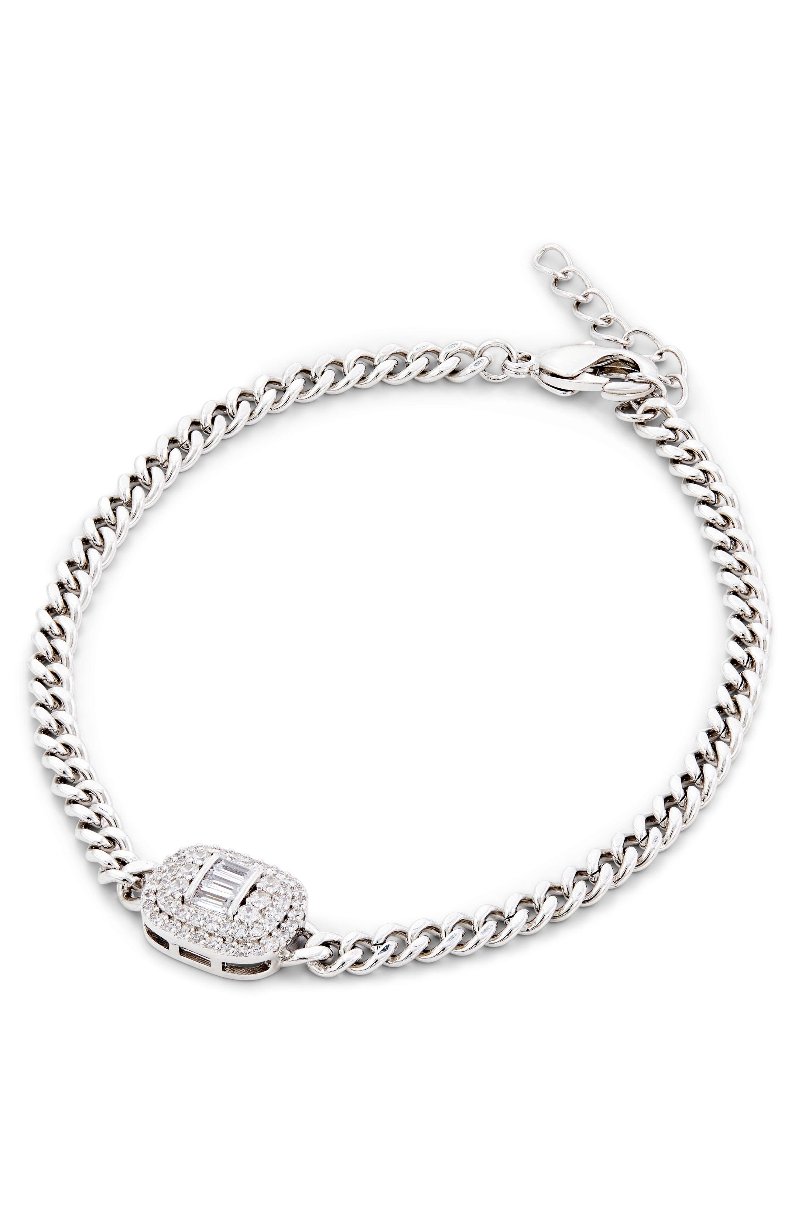 Curb Link Pavé Station Bracelet