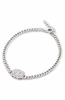 Curb Link Pavé Station Bracelet