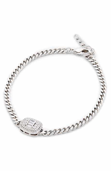 Curb Link Pavé Station Bracelet