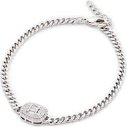 SAVVY CIE JEWELS Curb Link Pavé Station Bracelet