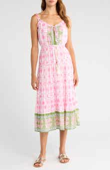 ALICIA BELL Holiday Tie Strap Midi Dress